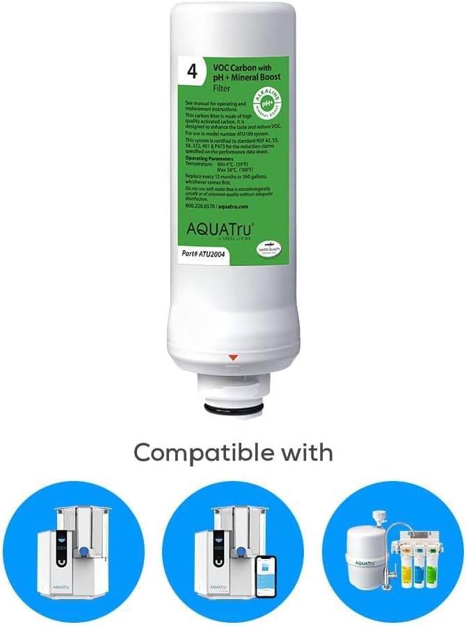 AquaTru VOC Carbon Filter with pH+ Mineral Boost (3 Count)