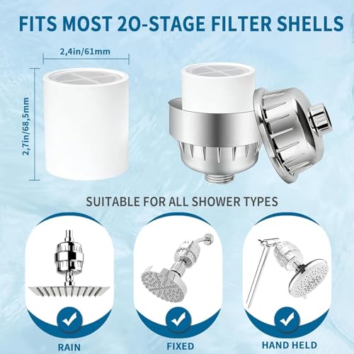 2+2 Replacement Cartridges Compatible with AquaHomeGroup Shower