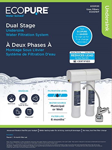 ECODWF Dual Stage Water Filter Replacement Set (2 Count)