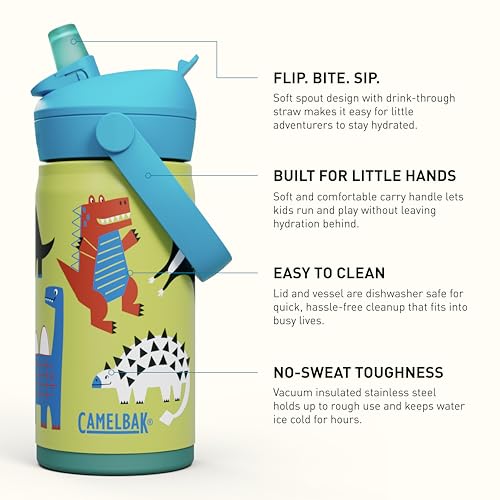 Thrive Flip Straw Kids Stainless Steel Bite Valve Water Bottle