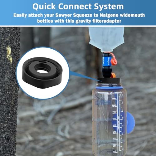 Water Filter Adapter Compatible with Sawyer Squeeze to Nalgene Bottle