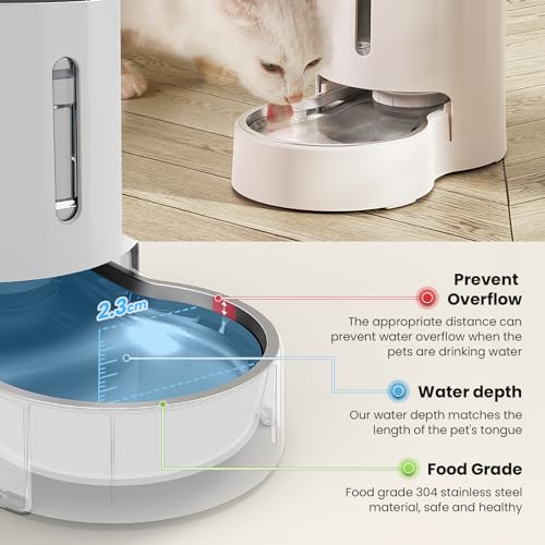 Dog Water Bowl Dispenser with Stainless Steel Bowl