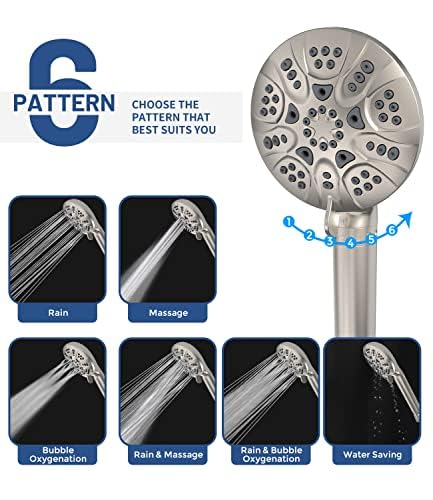 6 Mode High Pressure Handheld Shower Head with Filter