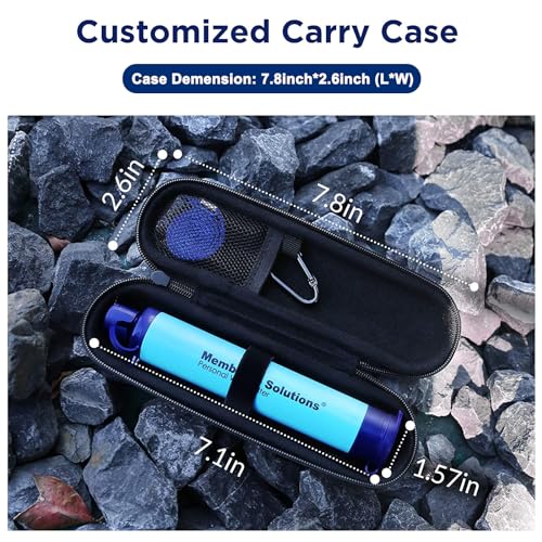 Travel Carrying Case Water Filter Cover Portable Organizer Bag for 7.1inch Personal Water Filter Straw Cover Hard