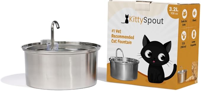 Cat Water Fountain Filters for 108oz/3.2L… (4 Month Supply: 8 Filters & 8 Sponges), White, SSF246 - AquaVibe