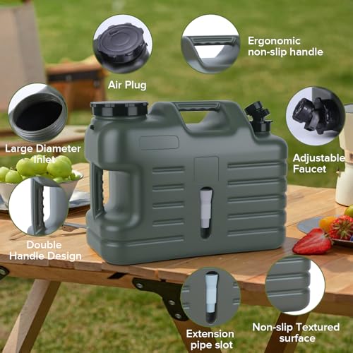 5 Gallon Camping Water Jug with Foldable Auto Pump (20 Count)