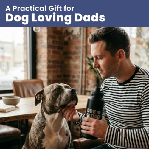 Dog Dad Water Bottle with Detachable Bowl for Dog Lovers