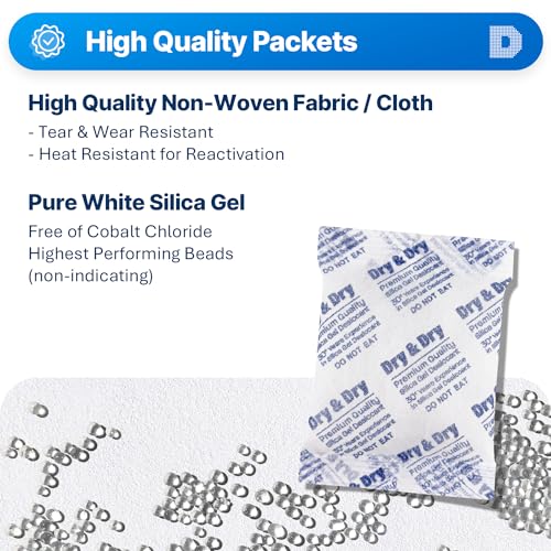50 Gram [10 Packets] Silica Gel Packets Desiccants (10 PACKAGES)