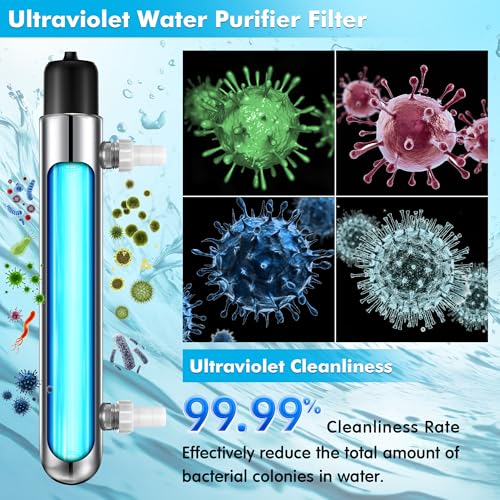 12W UV Pond Clarifier for Koi Pond Aquarium and Fish Tank