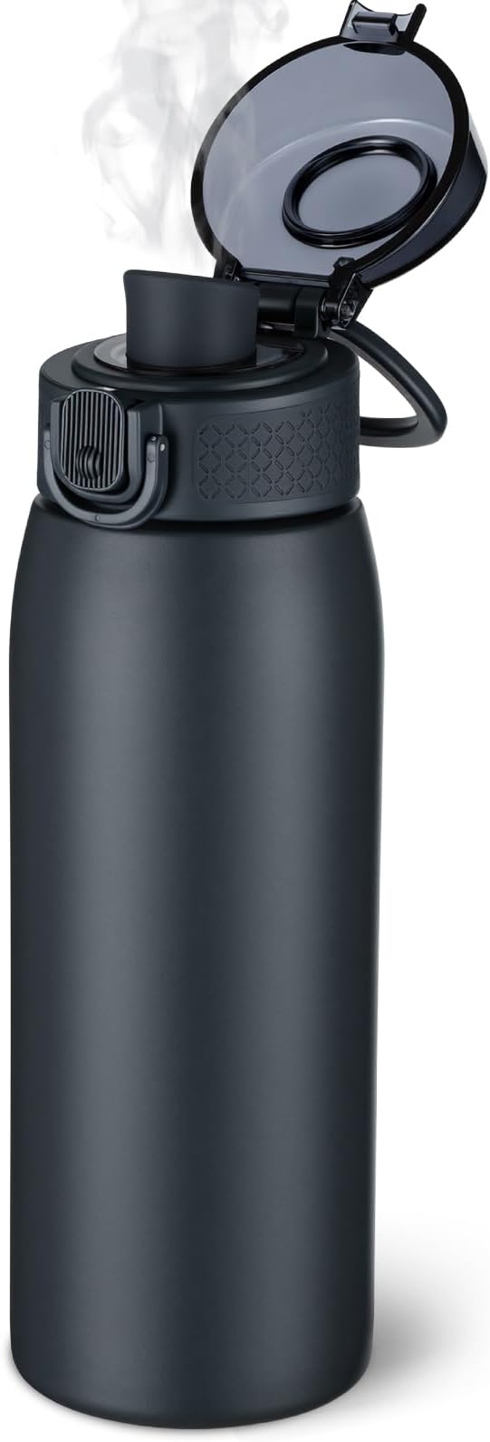 Insulated Water Bottle 18 oz with Dustproof Lid, Carry Handle & Tea Infuser, BPA-Free & Leakproof, Stainless Steel Water Bottles Ideal for Fitness, Hiking, Office & Outdoor Use （Cold Gray ）