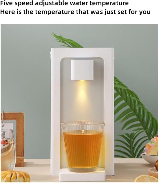 Instant Hot Water Dispenser with Filter,Household Desktop Water Purifier with Night Vision Light，5 Temperatures,Large Capacity, Zero Installation，1 Filter Included
