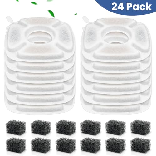 24 Pack Cat Water Fountain Replacement Filters (24 Count)