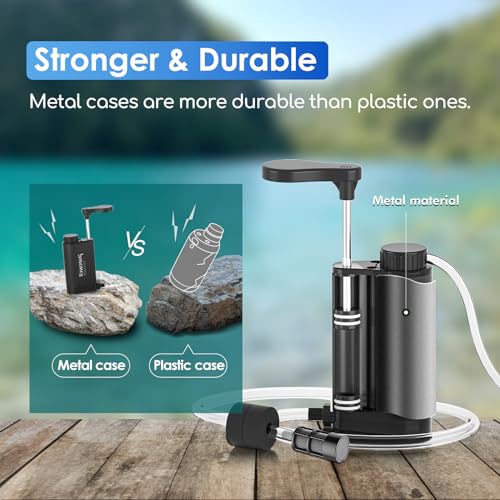 Stainless Steel Water Filter Pump with Replaceable Carbon 0.01 Micron Water Filter
