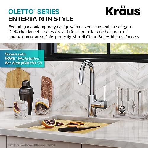 Oletto Single Handle Kitchen Bar Faucet in Chrome Finish