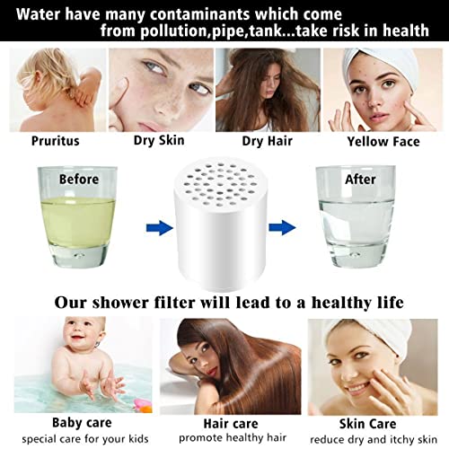 4 Pack 20 Stage Shower Filter Replacement Cartridge for Hard Water (4 Count)