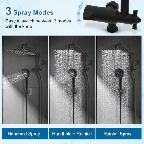 Metal 10" High Pressure Rain Shower Head Combo