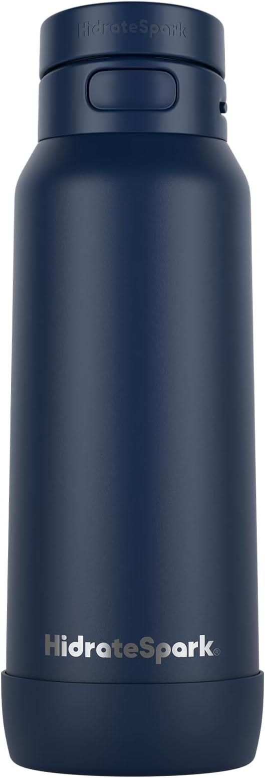 HidrateSpark PRO 2 32 oz Smart Ready Water Bottle with Silicone Boot - Chug Navy