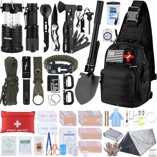 Survival Kit 250pcs Survival Tools Tactical Gear and Trauma Bag