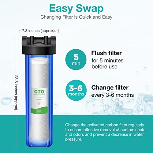 5 Micron 20" x 4.5" CTO Carbon Whole House Water Filter Cartridge (2 Count)