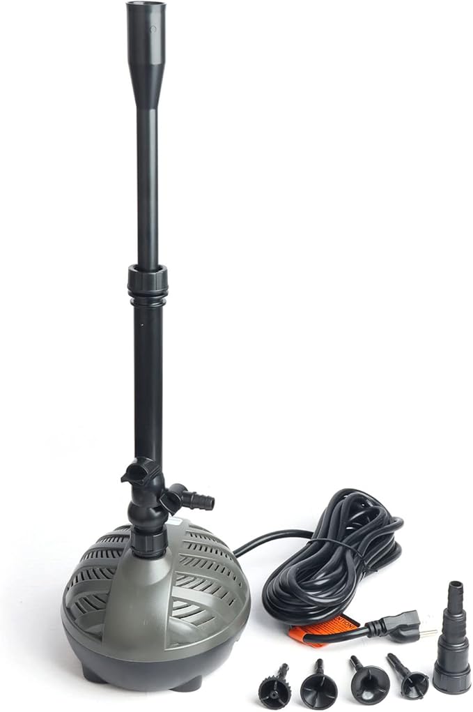 WaterRebirth HSP1000N Turtle Shell Submersible Pump with Fountain Jets - for Turtle Tanks, Ponds, Aquariums - 264GPH High Flow - AquaVibe