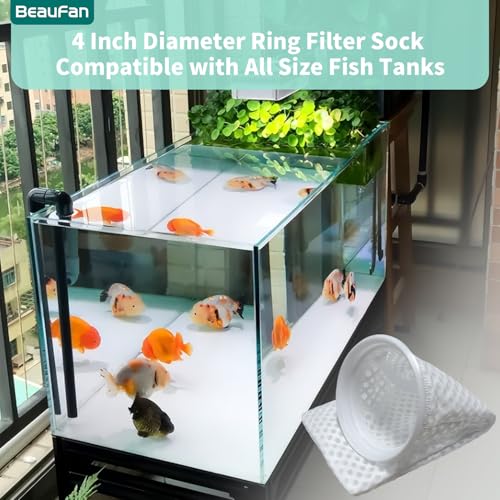 20 Pack 4 Inch 150 Micron Honeycomb Filter Socks for Fish Tank (20 Count)
