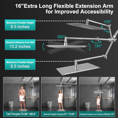 All Metal 10 Inch Rain Shower Head with Handheld Spray Combo