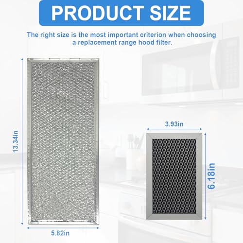 3 Pcs Microwave Charcoal & Grease Filter Replacement for GE Microwave Oven (3 Count)