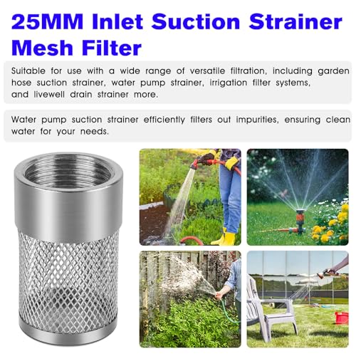 Inlet Suction Strainer Mesh Filter 25MM Water Hose Strainer for Livewell Pump