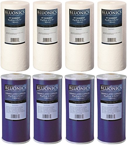 Sediment & GAC Carbon Replacement Water Filters 8pcs 4.5