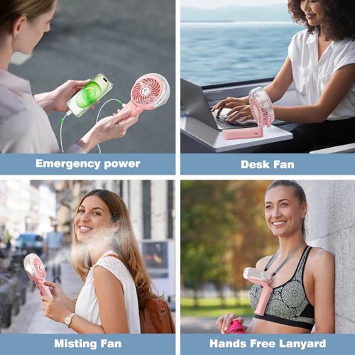 4000mAh Handheld Misting Fan