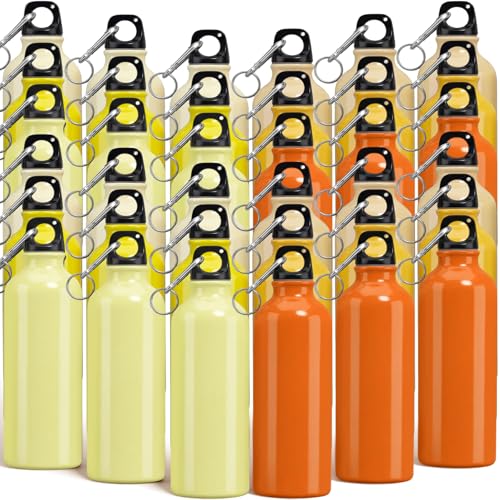 36 Pcs Lightweight Aluminum Water Bottle Bulk 17 oz Leak Proof Bike Water Sports Bottles with Buckle and Twist Cap Team Reusable for Sports Gym Bicycle Camping (36 Count)