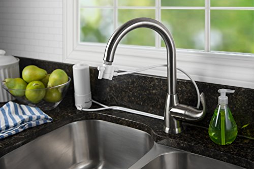 HM-MINI-Plus Countertop Faucet Filter, 750 Gallons Replaceable Filter, 1 Micron Absolute, NSF Certified Filter, Removes Lead, Chlorine, Chemicals, VOCs, TTHMs & More, Made in USA