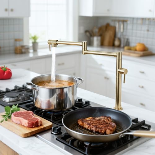 Brass Pot Filler Faucet Deck Mount