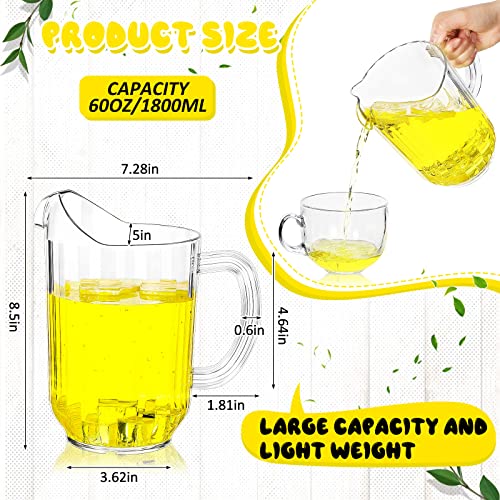 Tessco 12 Pcs Plastic Pitchers 60 Oz Clear Water Beer Jug Large (12 Count)