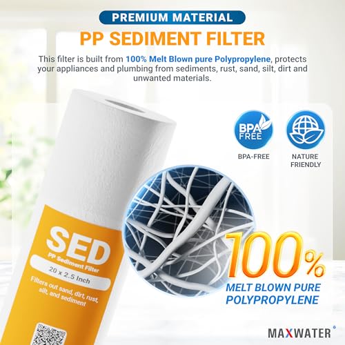 5 Micron 20 x 2.5 Sediment Water Filter Replacement Melt (12 Count)