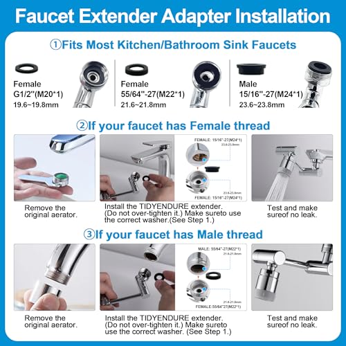 TIDYENDURE 1080° Rotating Faucet Extender