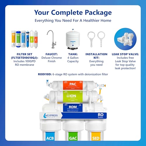RODI10D Reverse Osmosis Deionization Water Filter System