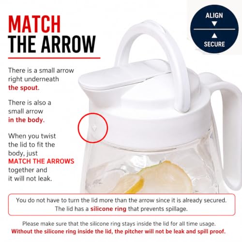 Large Water Pitcher for Fridge & Refrigerator