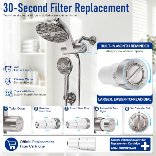 Nickel Filtered Shower Head with Handheld