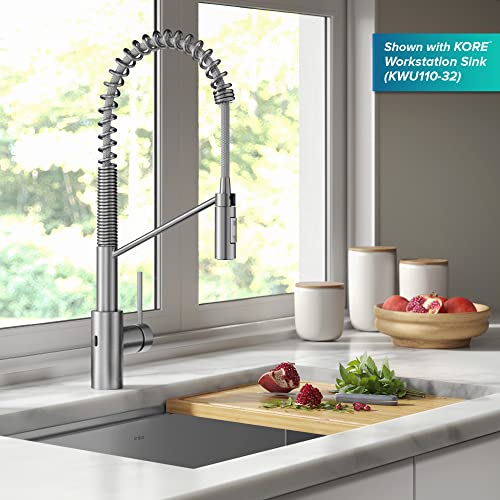 Stainless Steel 21 in Touchless Pull Down Faucet KSF