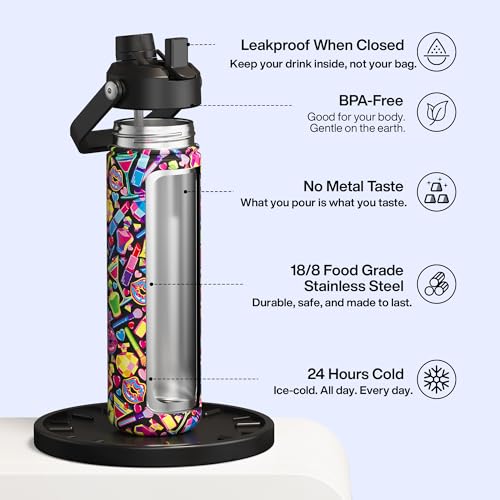 Insulated Water Bottle with Straw Stainless Steel Water Bottle