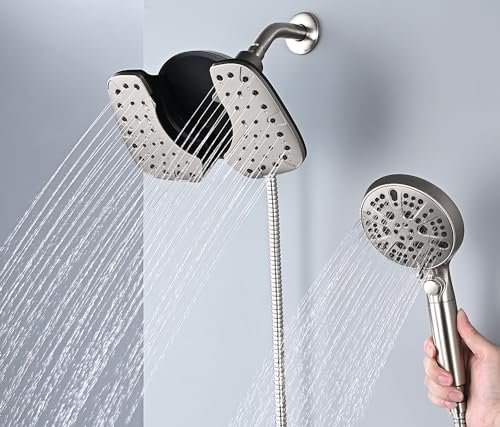 Rain Shower Head with Filtered Handheld Spray Combo Nickel 2.5 GPM