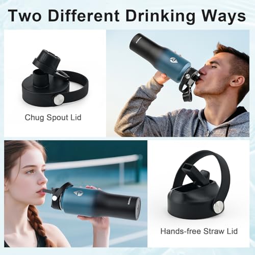 40 oz Insulated Water Bottle with Straw fit in Car Cup Holder
