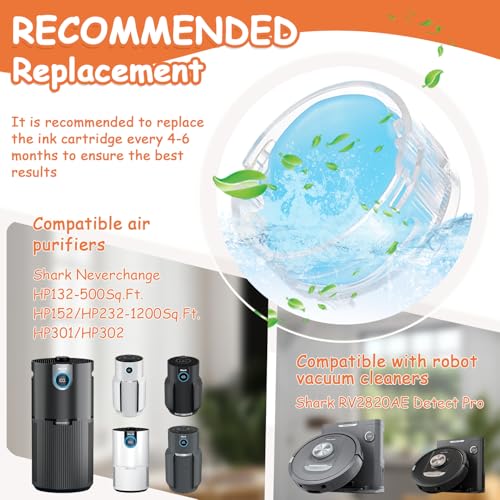 4Pack Odor Neutralizer Replacement Cartridge fit for Shark AZ3000 AZ3002 HZ3000 IZ862H IZ562H ZD550 ZU102 LA702 Odor Elimination Replacement 1541FC3000