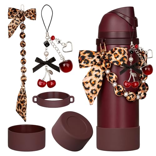 5Pcs Black Cherry Accessories for Owala with Boots