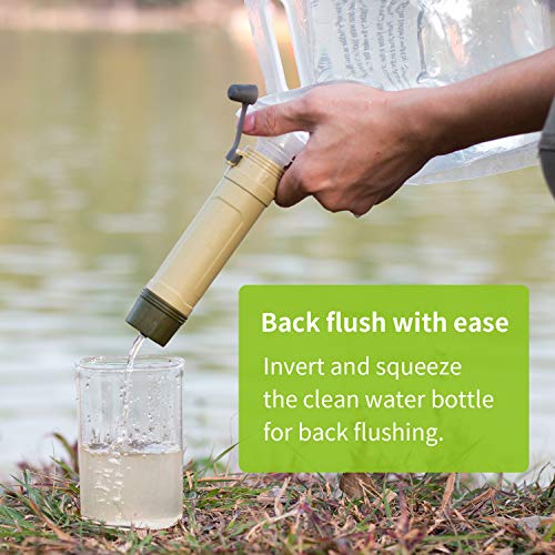 Gravity Water Purifier Straw Fairly Light and Easily Packed. Multi Use for Group Camping and Famliy Emergency Prepardness L605G