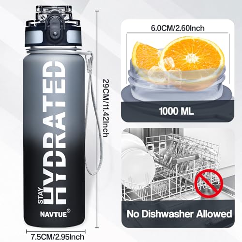 Water Bottle 32 oz Motivational Time Marker Tritan Bottle