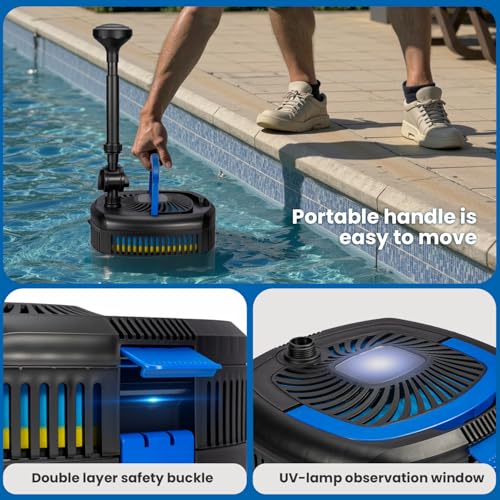 All-in-One Pond Filter Fountain Kits,950 GPH Pond Water Pump