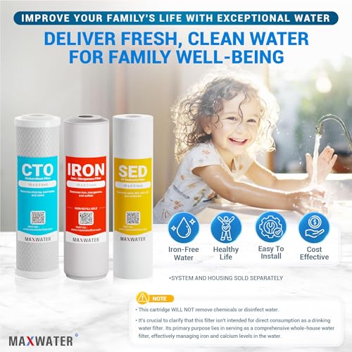 10x2.5 Iron & Manganese Whole House Water Filter Replacement Set (3 Count)