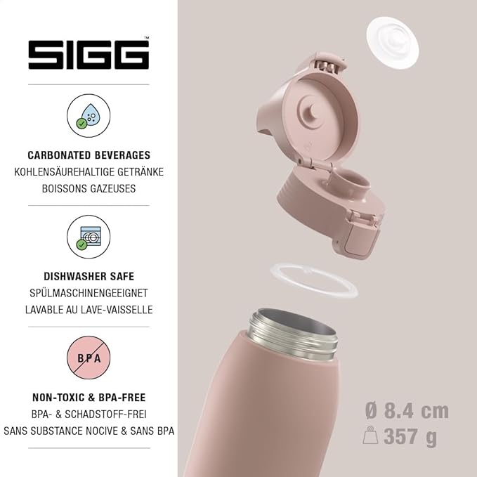SIGG - Shield Therm- Stainless Steel Insulated Water Bottle - Carbonated Drinks, Leakproof, BPA Free, Recycled, 25, 34Oz